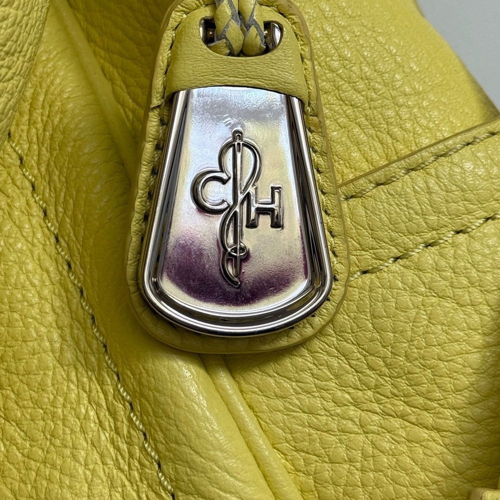 Cole Haan Yellow Leather Hobo Bucket Style Bag Great Condition - Picture 2 of 12